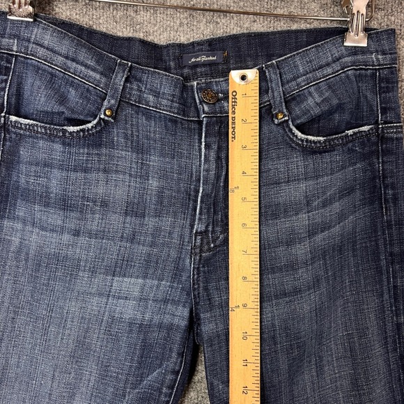 7 For All Mankind Buckle Back Women Flare Jeans Dark Wash Blue Denim  30 - Picture 8 of 10